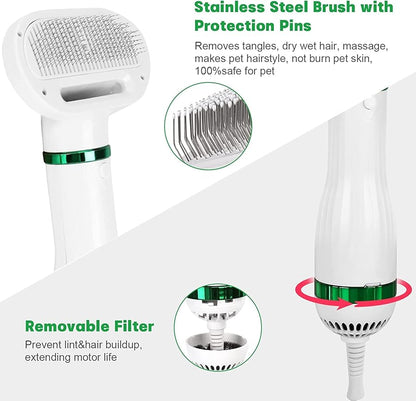 Pet Hair Dryer & Hot Air Blower Drying Comb Brush