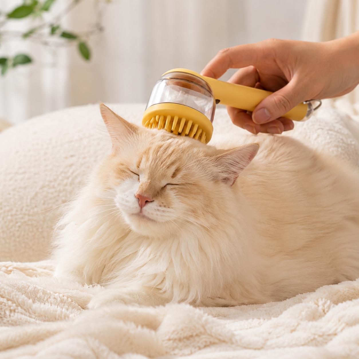 3-in-1 Pet Bath Brush — Soap Dispenser, Deep Massage & Deshedding