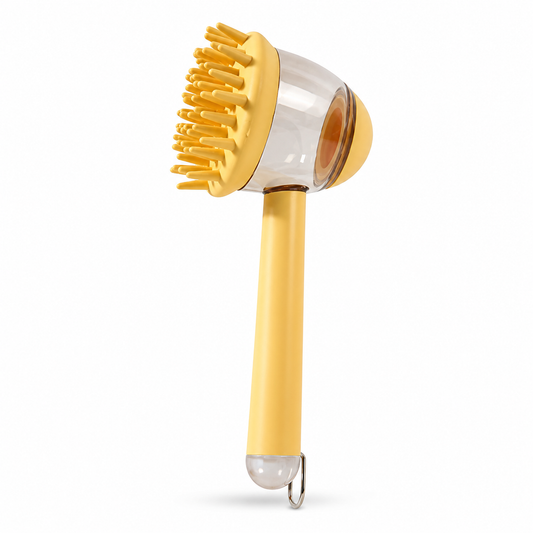 3-in-1 Pet Bath Brush — Soap Dispenser, Deep Massage & Deshedding