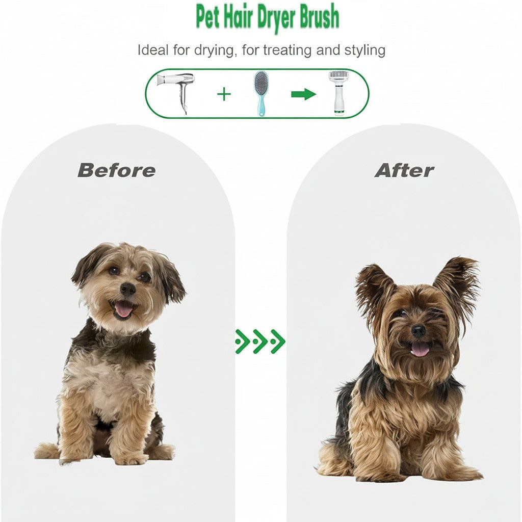 Pet Hair Dryer & Hot Air Blower Drying Comb Brush