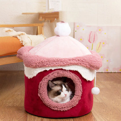 Pet Cute Ice-Cream Hud Style Cat Nest