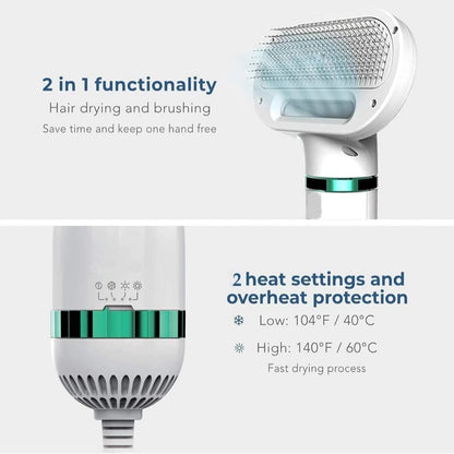 Pet Hair Dryer & Hot Air Blower Drying Comb Brush